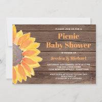 Sunflower Barn Wood Couples Picnic Baby Shower