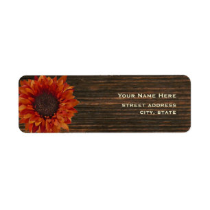 Sunflower & Barnwood Address Label
