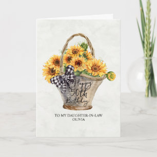 Sunflower Basket Daughter In Law 50th Birthday Card