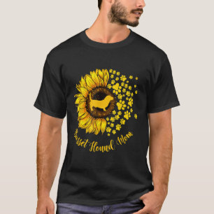 Sunflower Basset Hound Mom Dog Lover T-Shirt