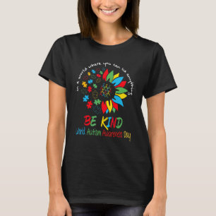 Sunflower Be Kind Autism Awareness Mom Support Kid T-Shirt