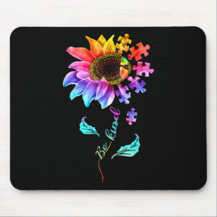 Sunflower Be Kind Puzzle Piece Autism Awareness Mo Mouse Mat