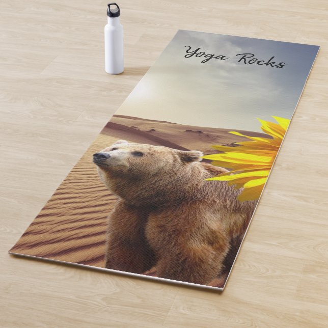 Sunflower Bear Floral Yoga Mat (In Situ)
