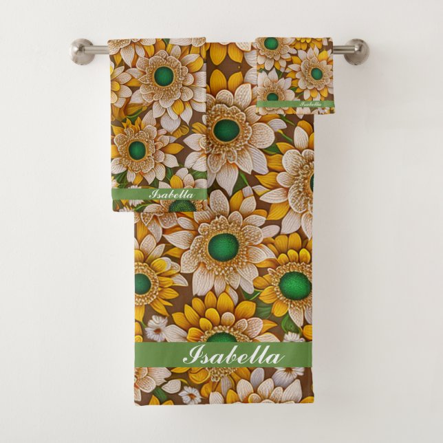 Sunflower Beautiful Popular Collection Bath Towel Set (Insitu)