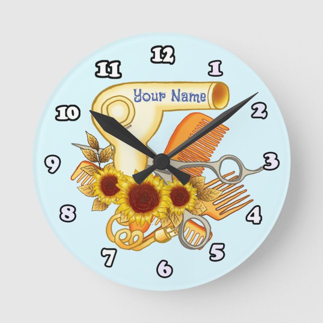 Sunflower Beauty Parlour  beautician clock (Front)