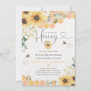 Sunflower Bee Baby Shower Little Honey Invitation