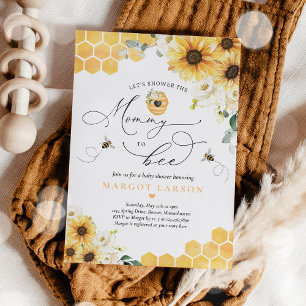 Sunflower Bee Baby Shower Mummy To Bee Baby Shower Invitation