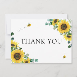 Sunflower Bee Baby Shower Thank You