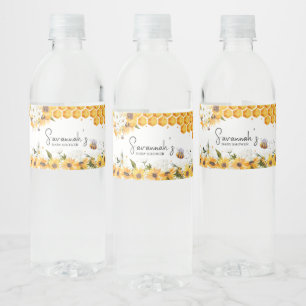 Sunflower Bee Baby Shower  Water Bottle Label