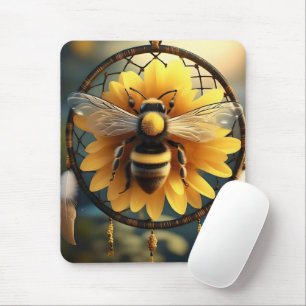Sunflower Bee Dreamcatcher, Mouse Mat