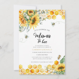 Sunflower Bee Gender Neutral Baby Shower Invitation