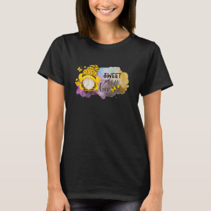 Sunflower bee gnomes flower sunshine womens girls T-Shirt