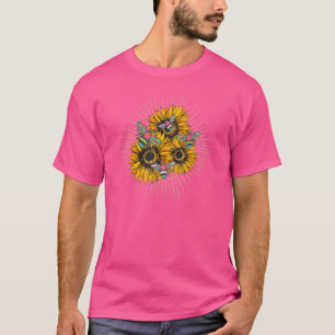 Sunflower Bee Happy Flowers For Women Men T-Shirt