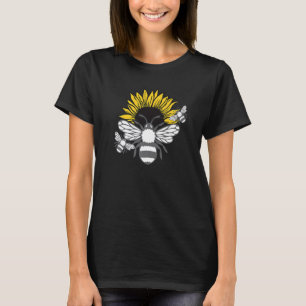 Sunflower Bee Men Womens Hippie Flower T-Shirt