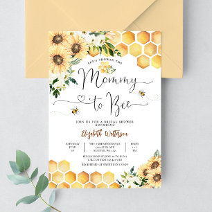 Sunflower Bee Mummy to Bee Baby Shower Invitation