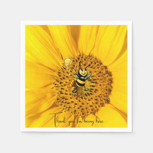 Sunflower & Bee Napkin