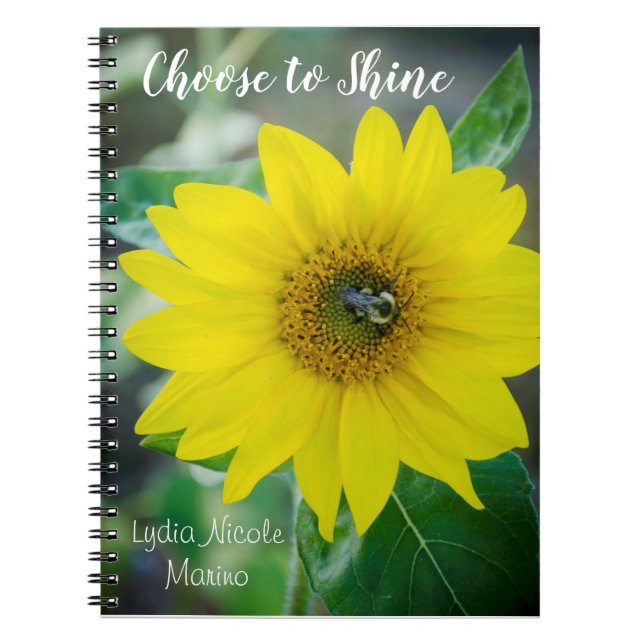 Sunflower & Bee Notebook (Choose to Shine) (Front)