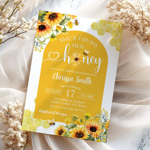 Sunflower Bee She Found Her Honey Bridal Shower Invitation