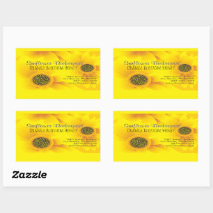 Sunflower Beekeeper Honey Jar Rectangular Sticker