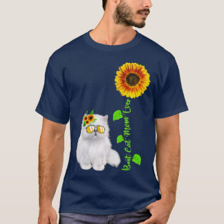 Sunflower Best Cat Mum Ever Kitten Cat Lovers Moth T-Shirt