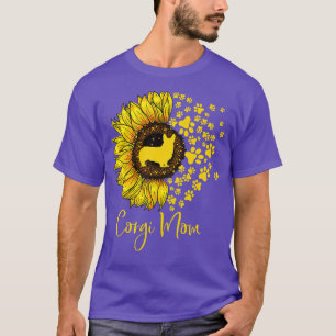Sunflower Best Corgi Dog Mom Ever Cute Pet Puppy P T-Shirt