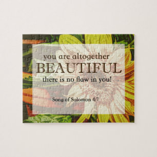 Sunflower & Bible Verse Design Jigsaw Puzzle