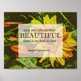 Sunflower & Bible Verse Poster