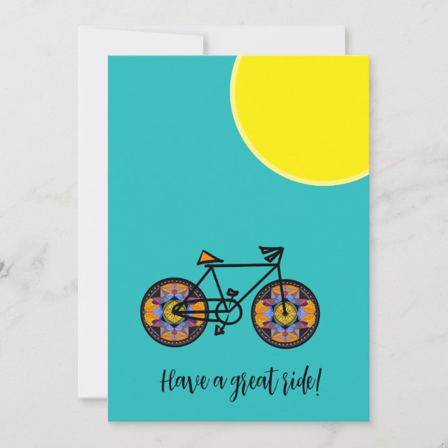 Sunflower bicycle greeting card (Front)