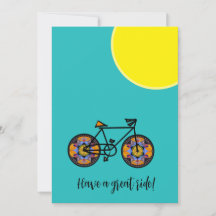 Sunflower bicycle greeting card