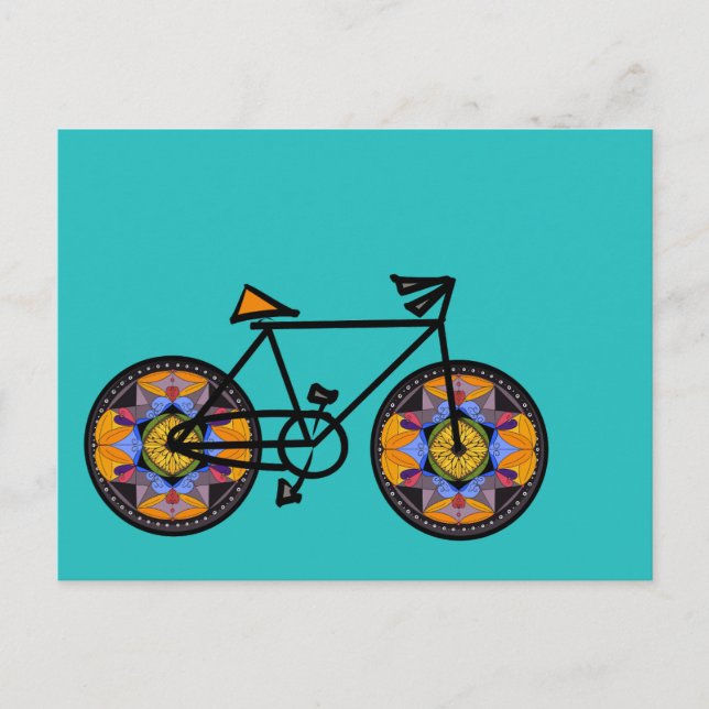 Sunflower bicycle postcard (Front)