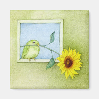 Sunflower Bird Magnet