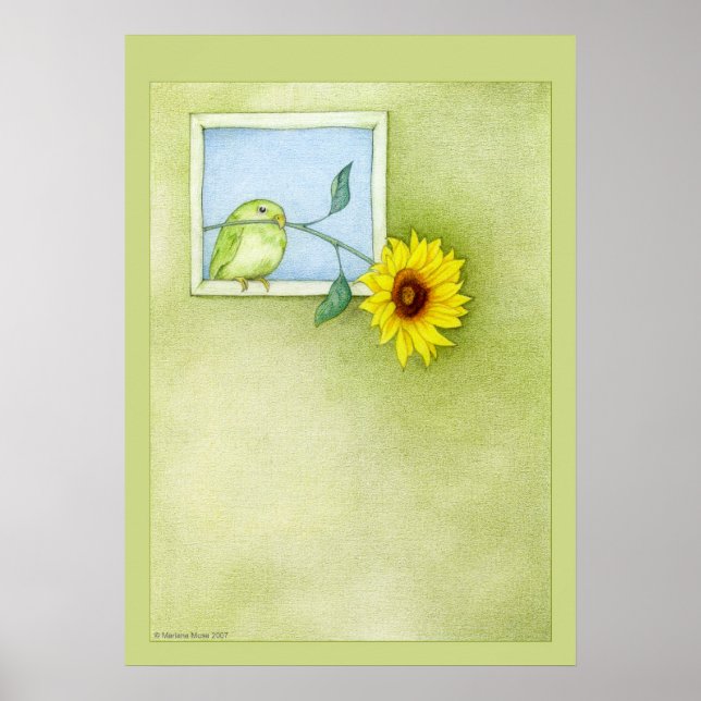 Sunflower Bird Poster (Front)