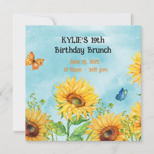 SUNFLOWER BIRTHDAY BRUNCH INVITATIONS