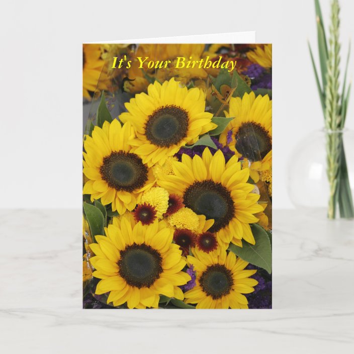 Sunflower Birthday Card | Zazzle.co.uk