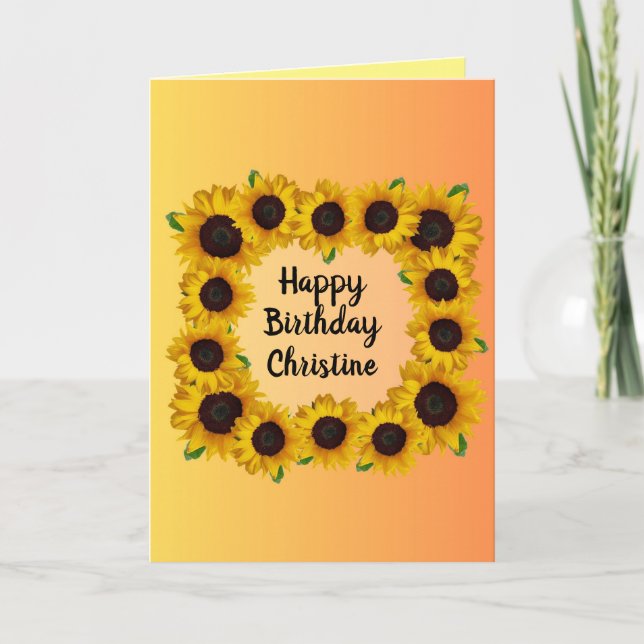 Sunflower Birthday Card (Front)