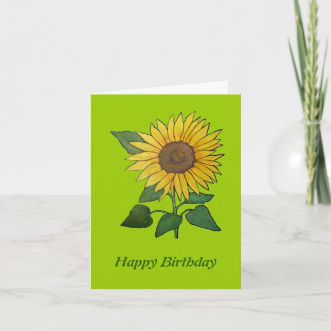 Sunflower  Birthday Card (Front)