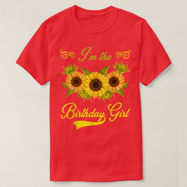 Sunflower Birthday Girls Cute Flowers  T-Shirt (Design Front)