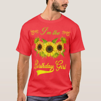 Sunflower Birthday Girls Cute Flowers  T-Shirt
