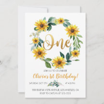 Sunflower Birthday Invitation