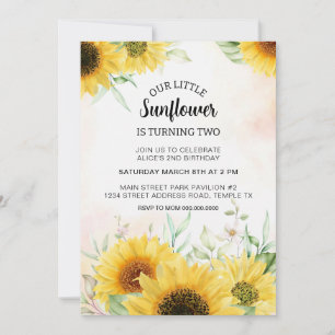 Sunflower Birthday Invitation Summer Download