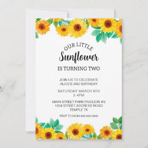 Sunflower Birthday Invitation Summer Download