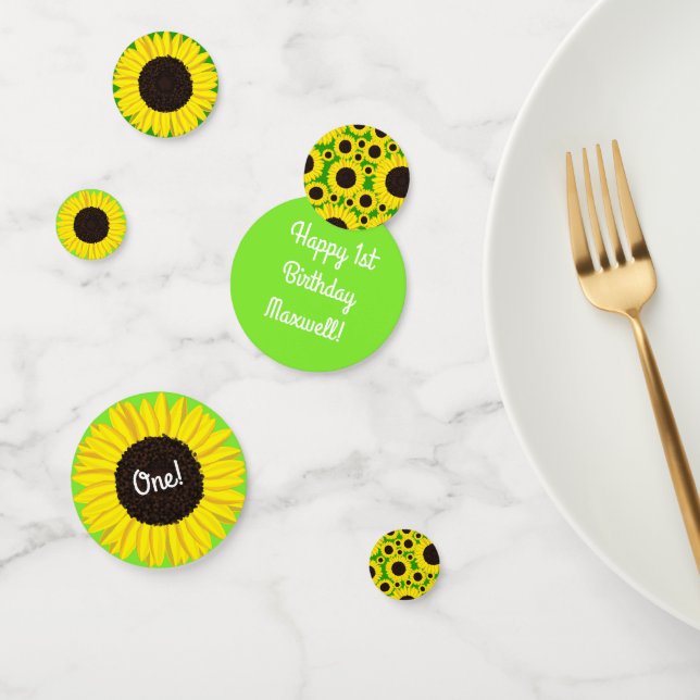 Sunflower Birthday Party Confetti (Group)