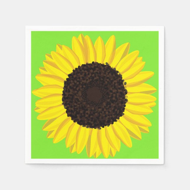 Sunflower Birthday Party Napkin (Front)