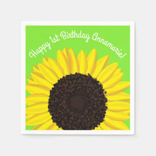 Sunflower Birthday Party Napkin
