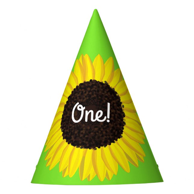 Sunflower Birthday Party Party Hat (Front)