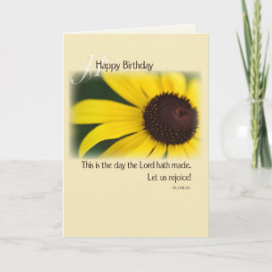 Sunflower Birthday, Religious Card