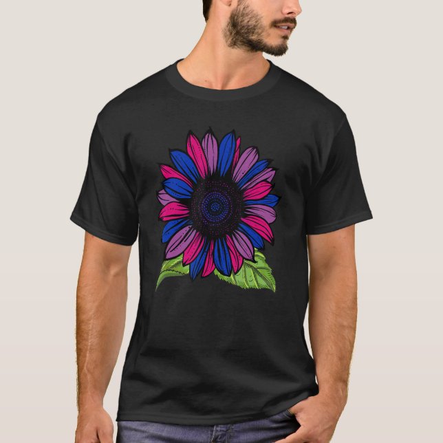 Sunflower Bisexuality Flag Bisexual Lgbt Pride Mon T-Shirt (Front)
