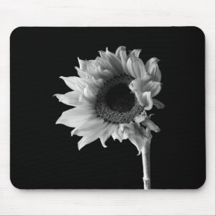 Sunflower - Black and White Photograph Mouse Mat