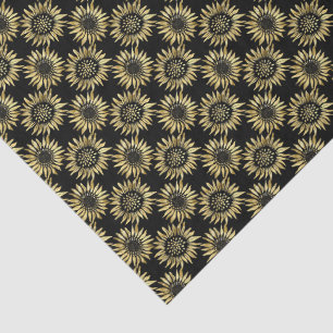 Sunflower Black & Gold Gothic Tissue Paper