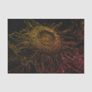 Sunflower Black Gold Pink Floral Art Decoupage Tissue Paper